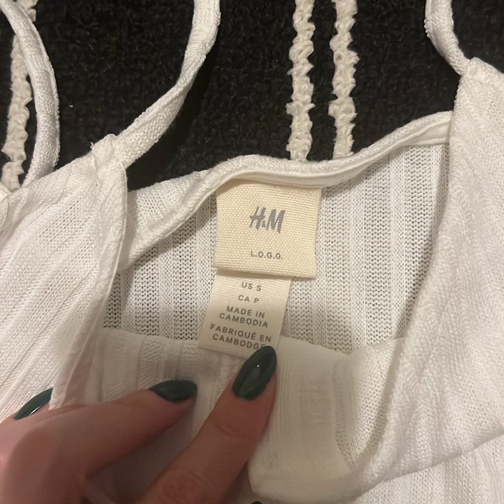 H&M White Button Down Ribbed Cami - Picture 2 of 2